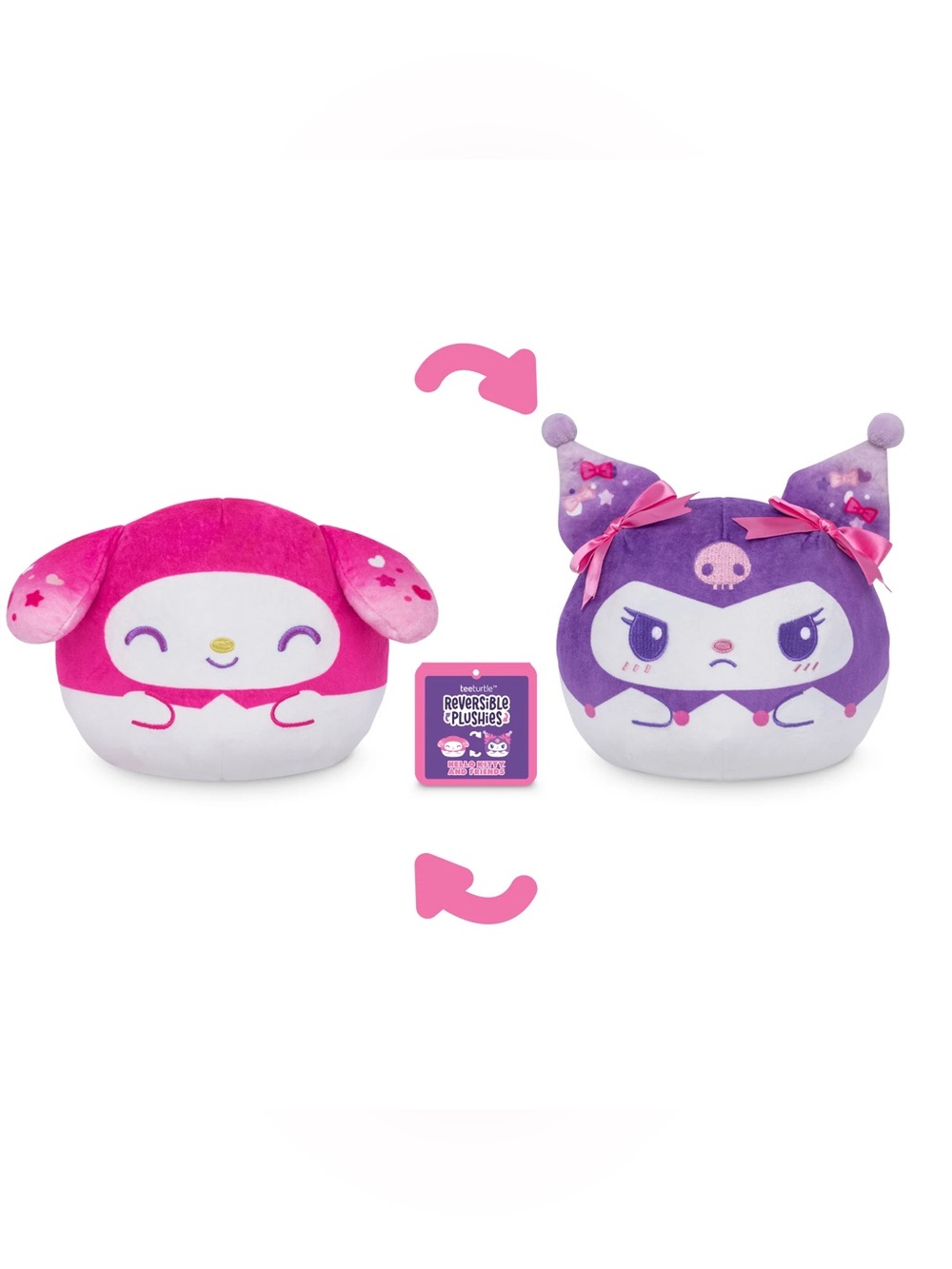 ANNIVERSARY MY MELODY & KUROMI 6" REVERSIBLE PLUSHIE (PINK + PURPLE)
